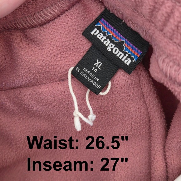 Patagonia Kid's Girls XL (14) Micro D Fleece Joggers‎ Mauve Pink Sweatpants - Picture 4 of 5